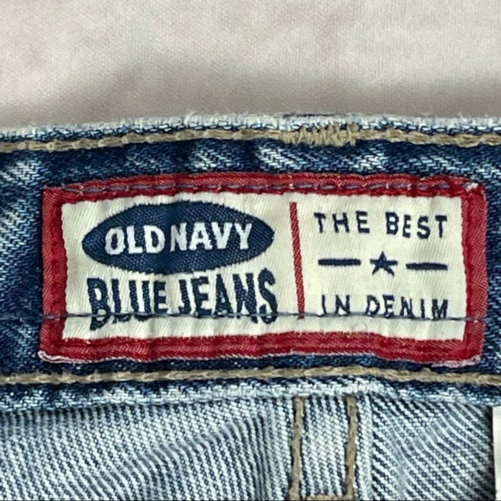 OLD NAVY women's blue boho crop ankle jeans with embroidery trim boho, size 6 - Picture 6 of 13